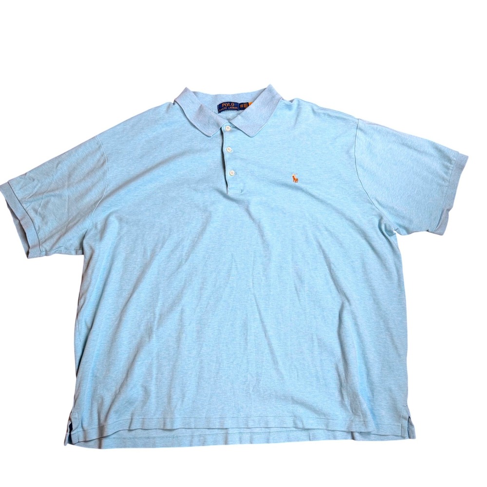 Polo Ralph Lauren Mens Big & Tall 3XB Light Blue Soft Cotton Polo Shirt